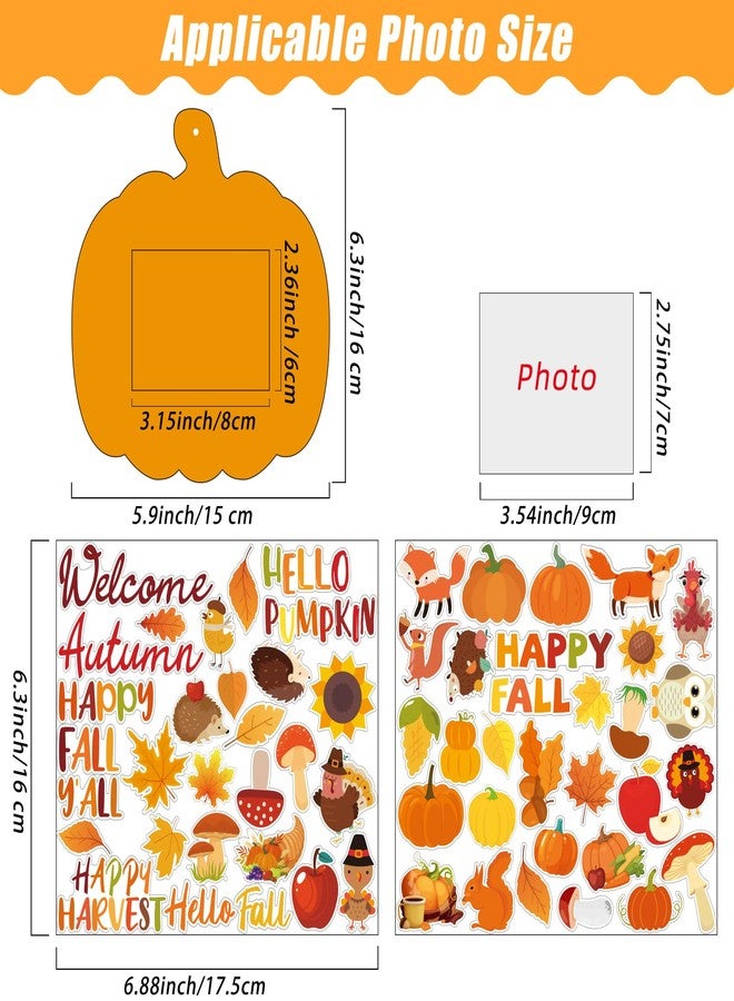 Kepeel 30 Packs Fall DIY Picture Frames Craft Kit for Kids, Autumn Pumpkin Photo Frames Ornaments for Thanksgiving Decorations Favor Fall Art Gift Classroom Home Activities - Image 3